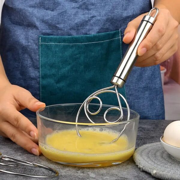 Manual Non Stick Steel Flour Cream Mixer Beater | Dough Whisk Mixer, Kitchen Baking Blender Tool 