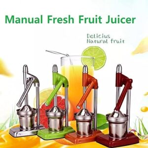 (NW000400) Manual Juicer, Hand Press Citrus Presser with Stainless Steel Cup, Portable Countertop Juice Squeezer for Lemon (Random color)
