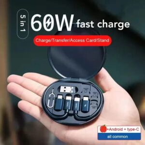 (NW000406) ( 5 in 1 ) Data Cable Set All Solutions in One | Data Cable Set 60w Fast Charging - Random Color