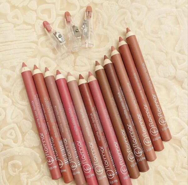 Set of 12/6 Pcs Matte Nude Colors Lip Liners Pigmented Lip Pencils - Image 2