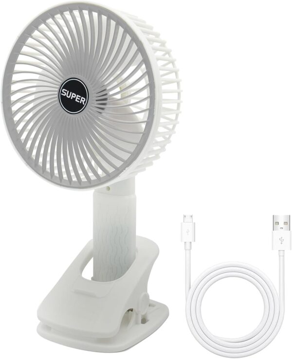 New portable 3 gears rechargeable desktop fan low noise air cooling handheld clipped circulator table fan Clip Fan USB Rechargeable Desk Fan - Image 5
