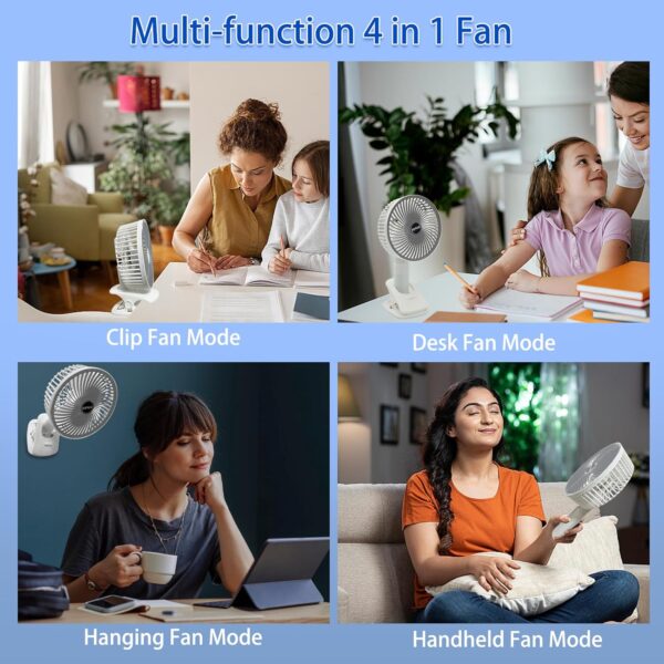 New portable 3 gears rechargeable desktop fan low noise air cooling handheld clipped circulator table fan Clip Fan USB Rechargeable Desk Fan