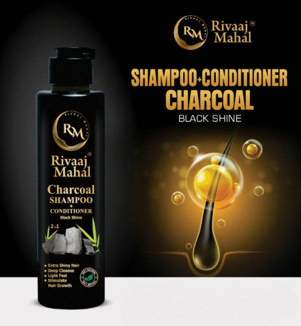 Rivaaj Mahal Charcoal Shampoo + Conditioner [200ml] | Black Shine