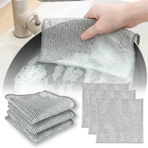Durable Wire Dish Washing Cleaning Cloth – Heavy-Duty Scrubbing Rugs for Kitchen Dishes, Utensils & Cookware - Pack Of 10