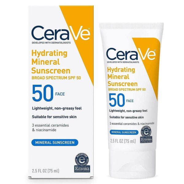 CeraVe Hydrating Mineral Sunscreen SPF 50 -75 ML - CeraVe Hydrating SunBlock