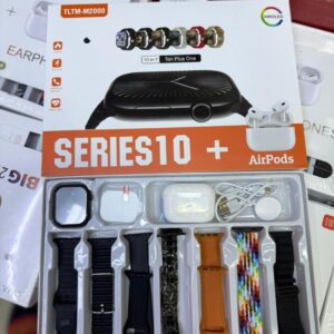 TLTM-M2000 series 10 with airpods and 7 straps / Touch Screen, Fitness Tracker, Voice Assistant, Wireless Call Make/Answer, Music Control, Message Notifications, Perfect Gift