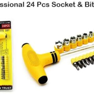 T-Bar Screwdriver Socket And Bits Set 24 Pcs