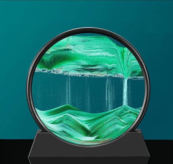 Sandscape Painting - Sand Clock - Moving Sand Art - Hourglass Sand Timer - 3D Moving Sand Mountain Lamp with Metal Stand - Showpiece - Home Decoration - Image 4