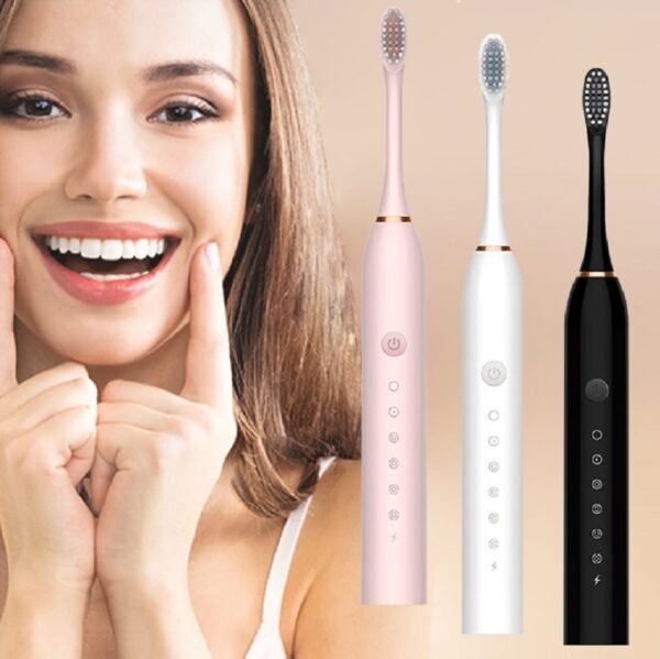 Sonic Electric Toothbrush for Adults IPX7 Waterproof DuPont Brush Head USB Rechargeable High Frequency Cleaning 6 Cleaning Modes