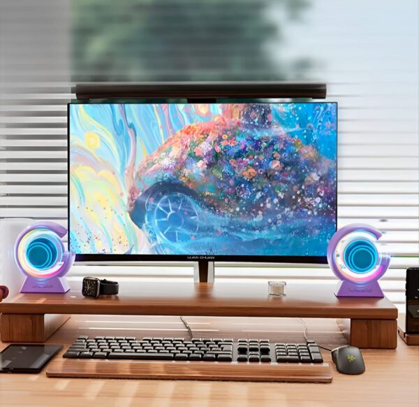 BX-39 Mini G Wireless Speaker with RGB Light & Wireless Charging – Portable Bluetooth 5.3 Speaker & Bedside Lamp - Image 4