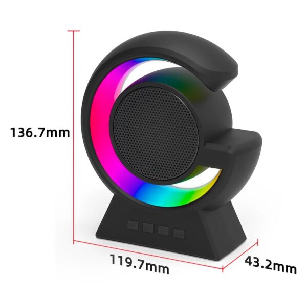BX-39 Mini G Wireless Speaker with RGB Light & Wireless Charging – Portable Bluetooth 5.3 Speaker & Bedside Lamp - Image 8