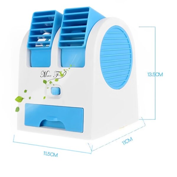 Portable Mini AC Air Cooler – USB & Battery Operated | Dual Blower with Ice Tray | Blade-less Cooling Fan for Home, Shop, Kitchen, Table & Outdoor Use - Image 4