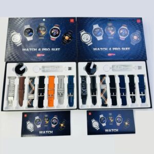 Watch 4 Pro Suit 8-in-1 Smartwatch Set – Full Fitness & Lifestyle Package with Multiple Accessories