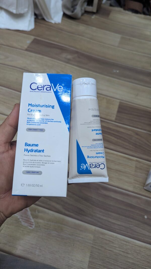 cerave moisturizing cream baume hydratant /non-greasy, fast-absorbing moisturizer for normal to dry skin on the face and body  50ml - Image 3