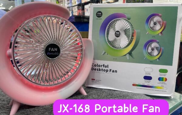 Multi-Functional LED Desktop Fan – USB Rechargeable & Colorful Ambience - Image 2