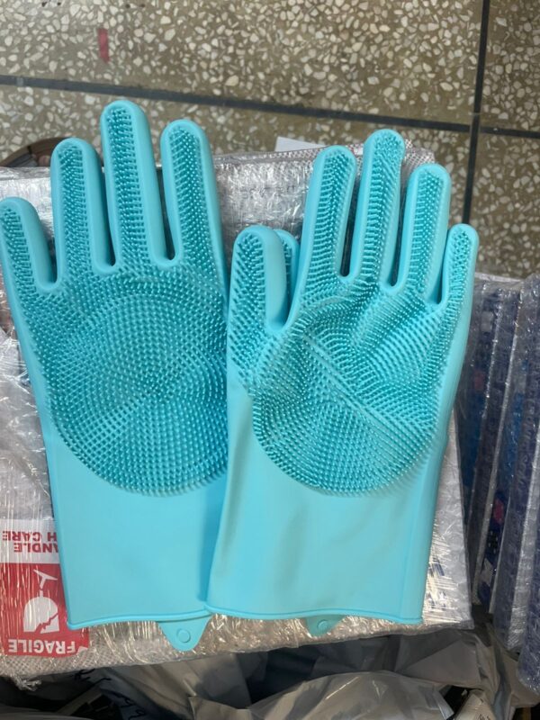 Silicone Washing Full Finger Gloves - For Home (Random Colors) - Image 2