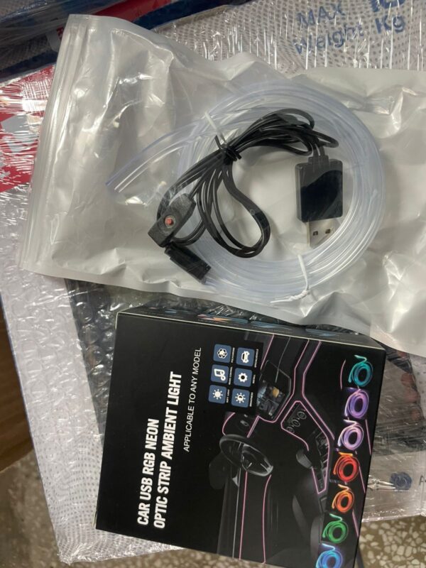 Car USB RGB Neon Optic Strip Ambient Light | APPLICABLE TO ANY MODEL - Image 2