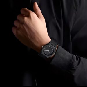 BLACK AURA Quartz Watch – Lightweight Design,  Arabic dial  Black Aura Arabic Watch for Men – Trendy Fiber Plastic Timepiece with Arabic Numerals