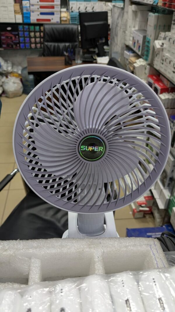 New portable 3 gears rechargeable desktop fan low noise air cooling handheld clipped circulator table fan Clip Fan USB Rechargeable Desk Fan - Image 3