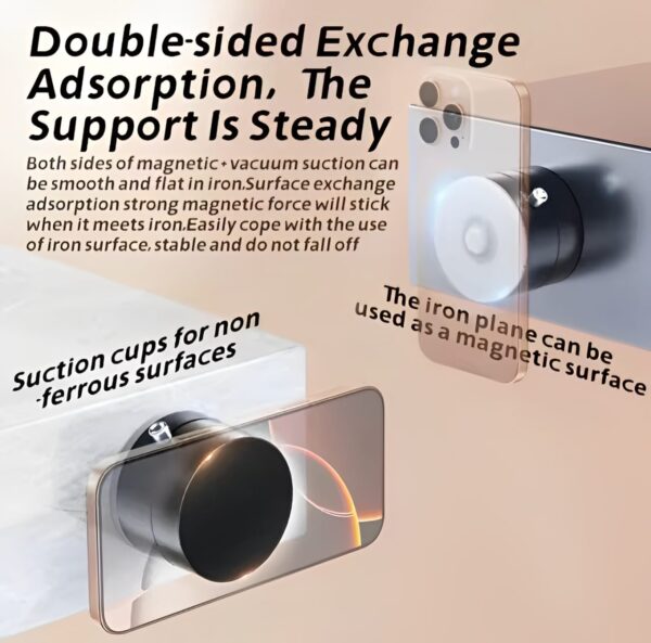 Universal Vacuum Magnetic Suction Cup Stand | Double-Sided Folding Swivel Phone Holder - Image 7