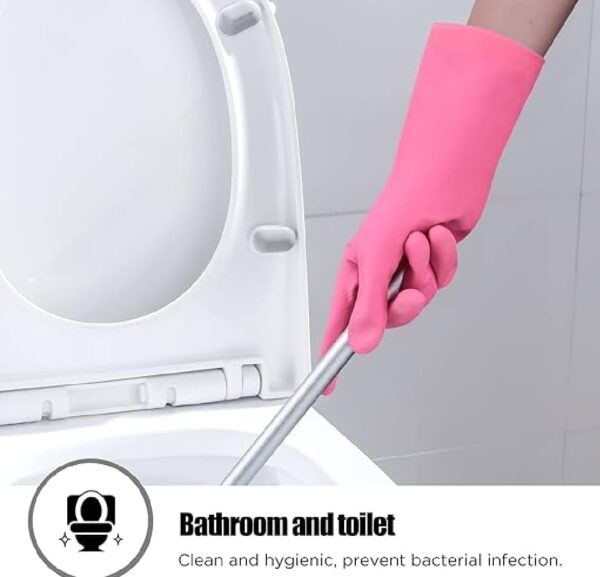 1 Pair Cleaning Gloves Kitchen waterproof Dishwashing Gloves Rubber Kitchen Gloves Antibacterial Dish Gloves - Image 3
