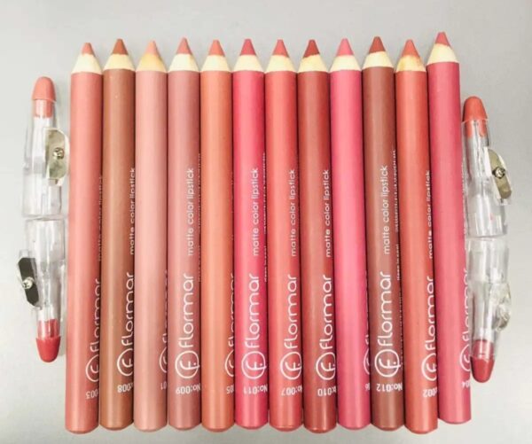 Set of 12/6 Pcs Matte Nude Colors Lip Liners Pigmented Lip Pencils - Image 4