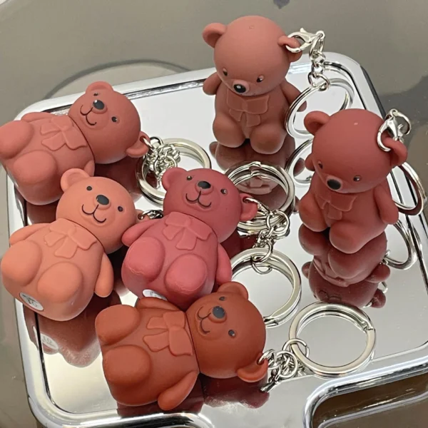 6-Piece Cute Bear Keychain Liquid Lipstick Set – Mist Matte Velvet Finish, Moisturizing Lip Stain, Waterproof & Long-Lasting Lip Gloss (6 Colors) - Image 8
