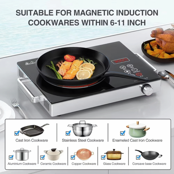 RAF 3500W Electric Infrared Stove – High-Power Hot Plate Cooker | Portable Electric Chula for Fast, Even Heating | Energy-Efficient Countertop Burner for Home, Kitchen, and Outdoor Use - Image 5