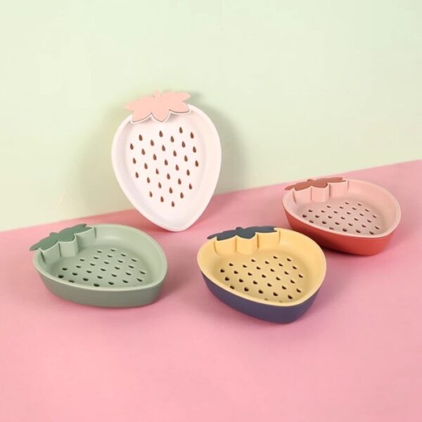 Household cartoon cute soap box plastic drainable soap box creative pattern soap box rack bathroom storage box (random color) - Image 5