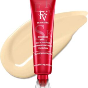Fv Foundation Waterproof With Medium Coverage, Oil-free & Long Lasting, Matte orever Foundation For Oily/normal Skin, Forever Liquid Makeup Foundation For Face, Natural Beige 30g