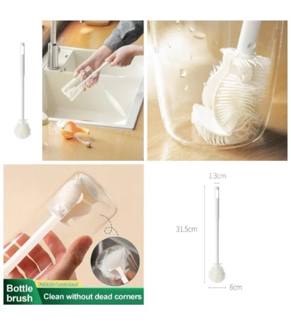 Multifunctional Silicone Bottle Brush - Eco-Friendly, Flexible, and Durable Cleaning Brush for Bottles, Cups, and Kitchenware | Soft Bristles, Long Handle